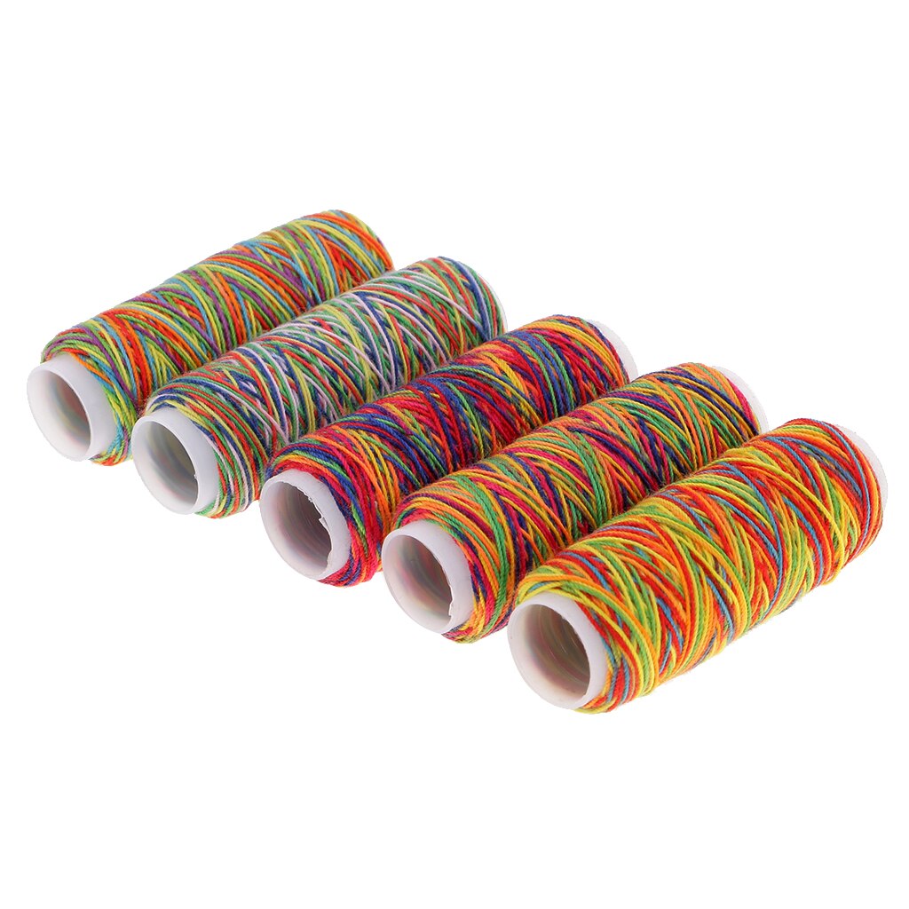 5pcs Rainbow Sewing Thread For Upholstery Leather Canvas Outdoor Beading Bag