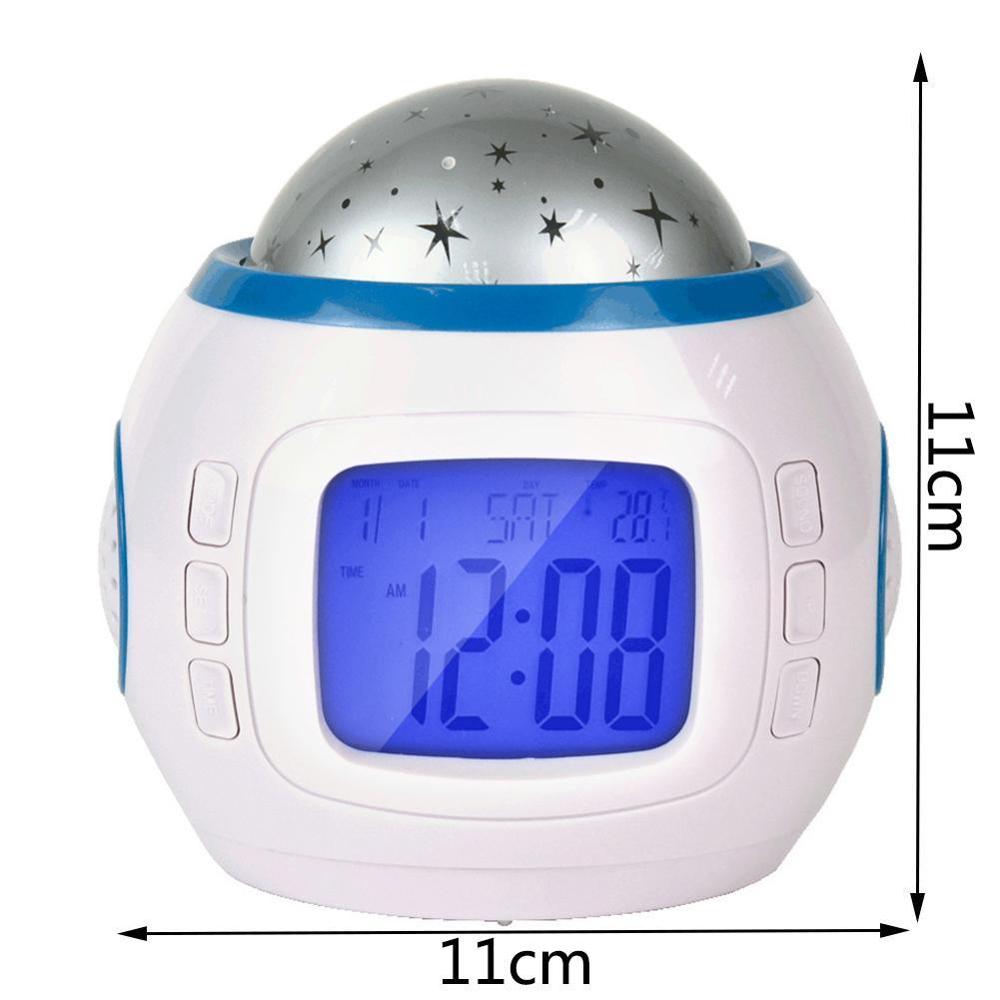 Muziek sterrenhemel kleurrijke projectie wekker kamer nachtlampje decoratie projectorlamp kleurverandering multifunctioneel gloeiend