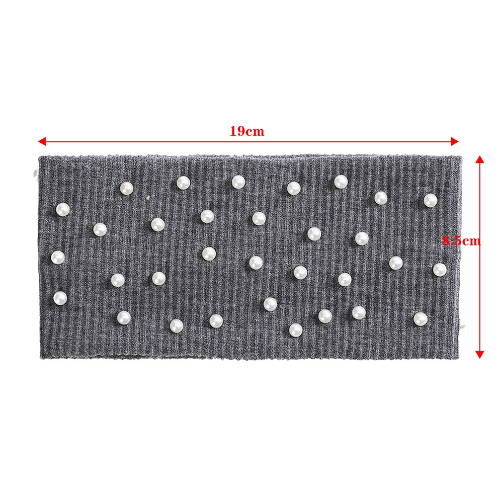 Molans Winter Effen Kleur Brede Tulband Gebreide Katoenen Haarband Parel Hoofdband Voor Vrouwen Meisjes Elastische Haarbanden Accessoires