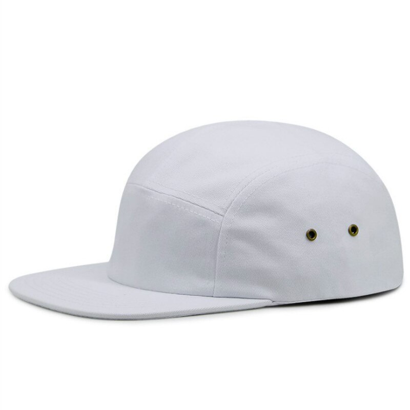 Casual Cotton 5 Panel Cap Solid Flat Brim Baseball Cap Hip Hop Blank Snapback Men Cap Outdoor Sports Kpop Cap K Pop Hat: White