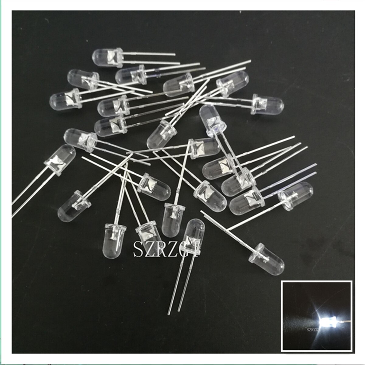 1000pcs 5mm led white/blue/red/yellow/green/pink light bulbs / 5MM White Colour LED emitting diode F5mm White LED: White