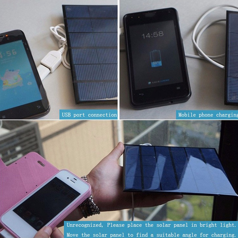 Panneau solaire Portable 6V 3.5W 580MA, chargeur USB pour iPhone 4 4s 5 6, téléphone Mp3 Mp4, tablette