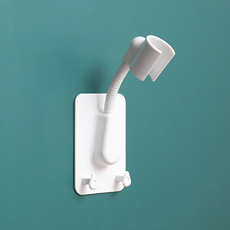 1pc Shower Head Holder Adjustable Self Adhesive Showerhead Bracket Wall Mount Stand SPA Bathroom Universal: WHITE