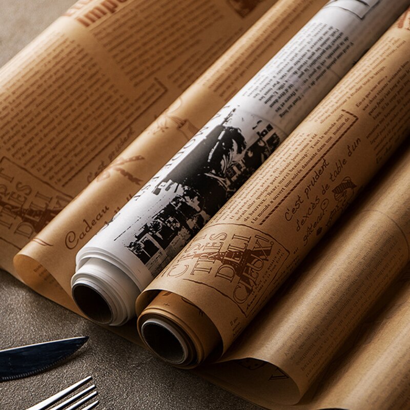 1 Roll Parchment Paper Bread Cookie Sandwich Burger Fries Oilpaper Wrappers 800X30cm Food Grade Grease Paper Baking Tools