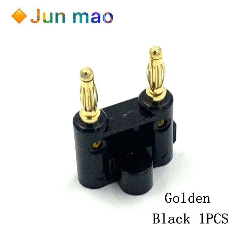 2Pcs Gilded Double Dual 4mm Banana Plug for Binding Post Jack Speaker Adapter: 11black G