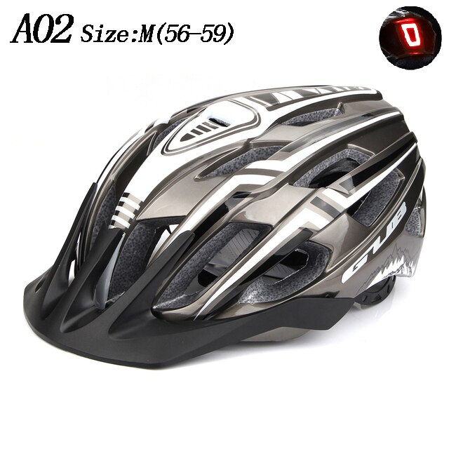 NEUE Fahrrad Helm LED Licht Wiederaufladbare Intergrally-geformt Radfahren Helm Berg Straße Fahrrad Helm Sport Sicher Hütte Für Mann: A02 grau