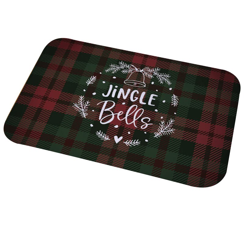 Winter Snowflake Christmas Tree Doormat Red Non Slip Absorbent Floor Carpet Mat for Entryway Bedroom Living Room Sofa Home Decor: B12