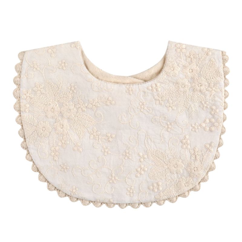 Bébé filles bavoirs -né broderie florale princesse coton Bandana bavoirs alimentation salive serviette: H410