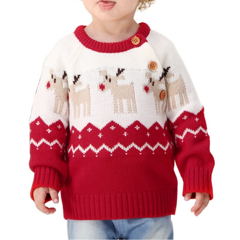 Winter Warm Baby Trui Zuigeling Jongen Meisje Kerst Elanden Trui Lange Mouw Trui Forborn Peuter Kleding