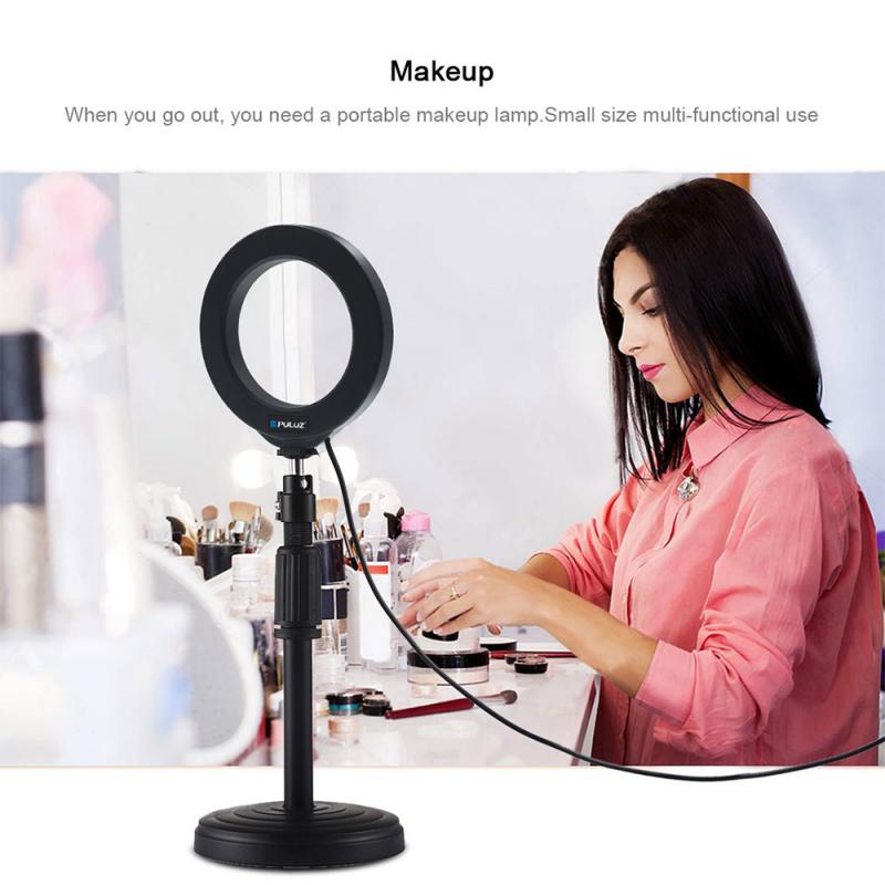 Led Ring Licht Met Statief Stand Voor Iphone Samsung Mobiele Telefoon Mini Camera Licht Met Houder Voor Video Make-Up Verlichting