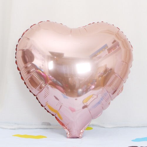Globos en forma de corazón de aluminio rosa y oro rojo de 18 pulgadas, 5 uds., globos en forma de corazón románticos de amor, globos de aluminio, decoración de de cumpleaños o boda