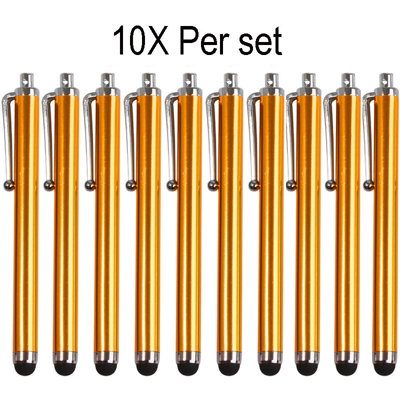 10Pcs/lot Universal Stylus Pen for Apple iPad iPhone Tablet Drawing Capacitive Screen Touch Pen for Mobile Phone Accessories: Golden 10X