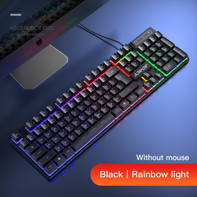 Niye Gaming Mouse And Keyboard Set USB Gamer Keyboards Gaming Mute Keyboard Mouse Combo For Notebook Laptop Desktop PC Game: Without Mouse