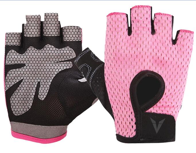 Veidoorn Professionele Gym Handschoenen Oefening Handschoenen Vrouwen Handen Beschermen Ademende Sport Handschoenen Sport Fitness Gewicht-Lifting: 5101classic pink / S