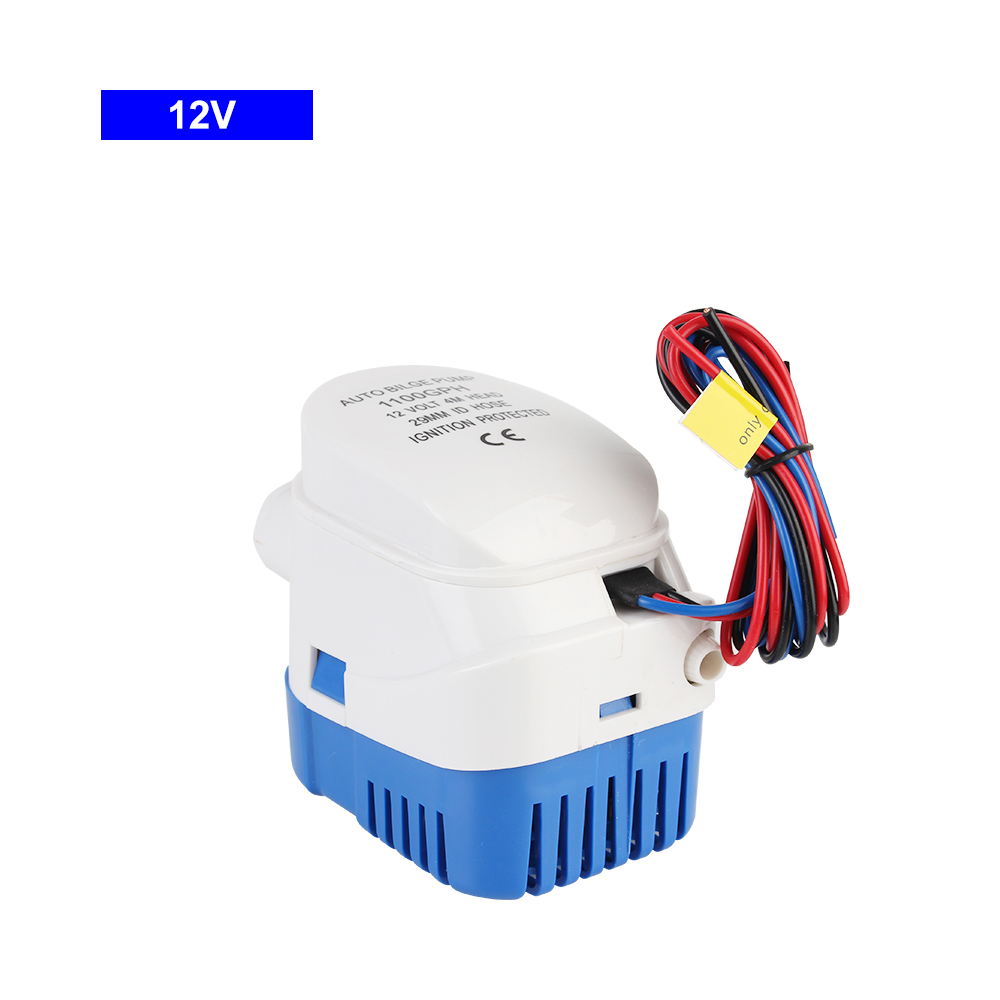 Med bryter båt nedsenkbar lensepumpe likestrøm elektrisk marine vannpumpe automatisk 12v 24v volt 1100 gph: 12v