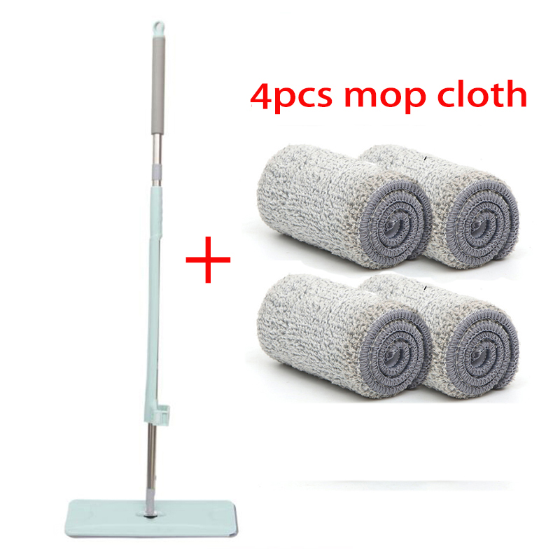 Free Hand Washing Floor Mop With Spin Flat Mop Rag For Lazy Microfiber Pad Cleaning Kitchen Home Mop 360 Rotating Magic Mop: Green