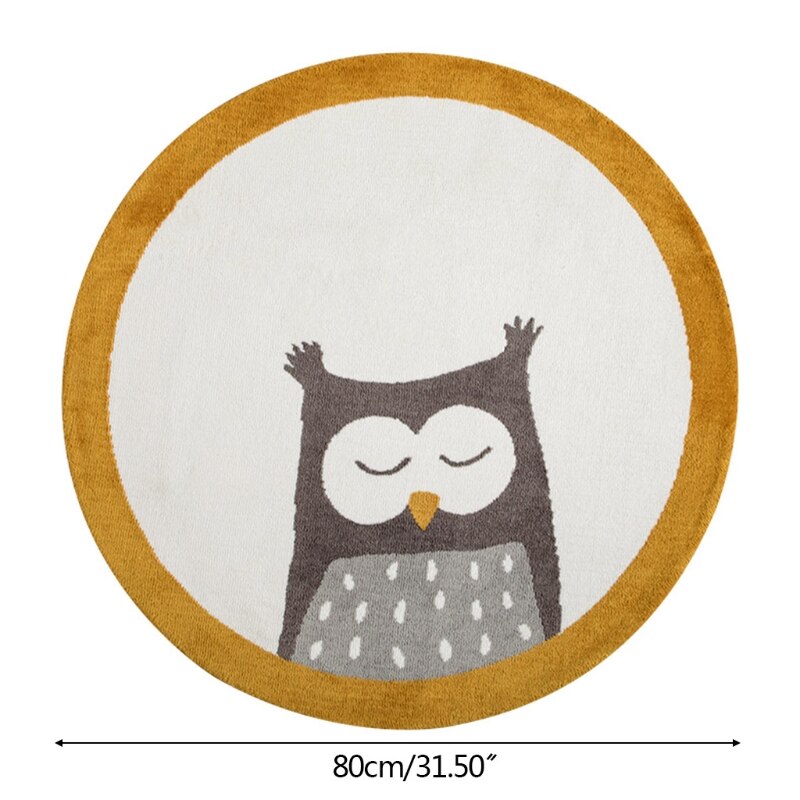 Tapis de jeu bébé ramper tapis enfants chambre tapis de sol rond dessin animé hibou imprimé tapis de jeu tapis de jeu enfants chambre pépinière décoration