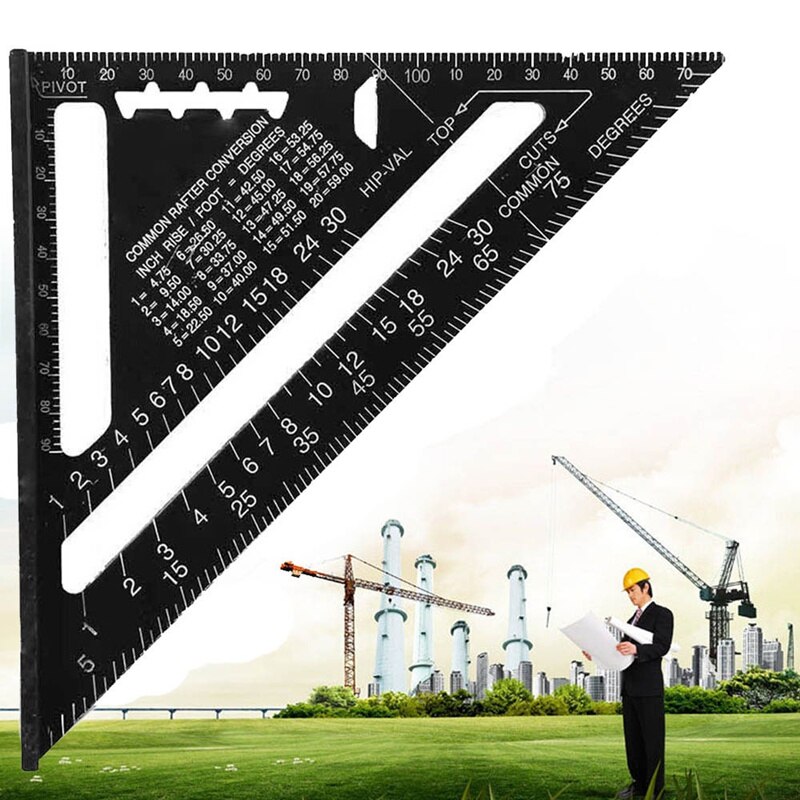 30cm Aluminium Set Square ruler 12" Protractors Rafter Angle Frame Measuring Carpenter Measurement woodworking Triangular Rule