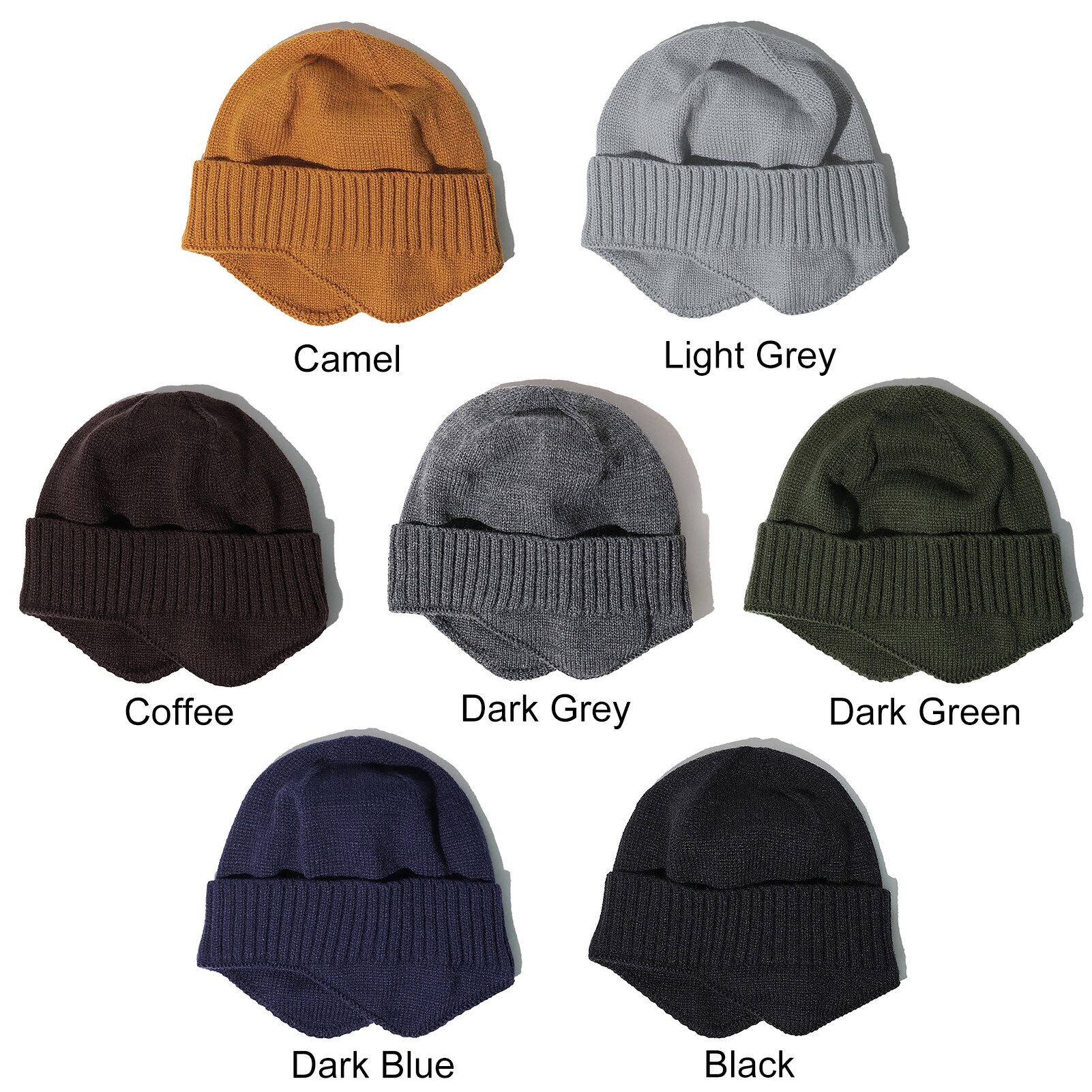 Men Acrylic Knitted Winter Hat Beanie Hats for Women Thick Warm Beanies Male Skullcap Knit Bonnet Gorro Unisex