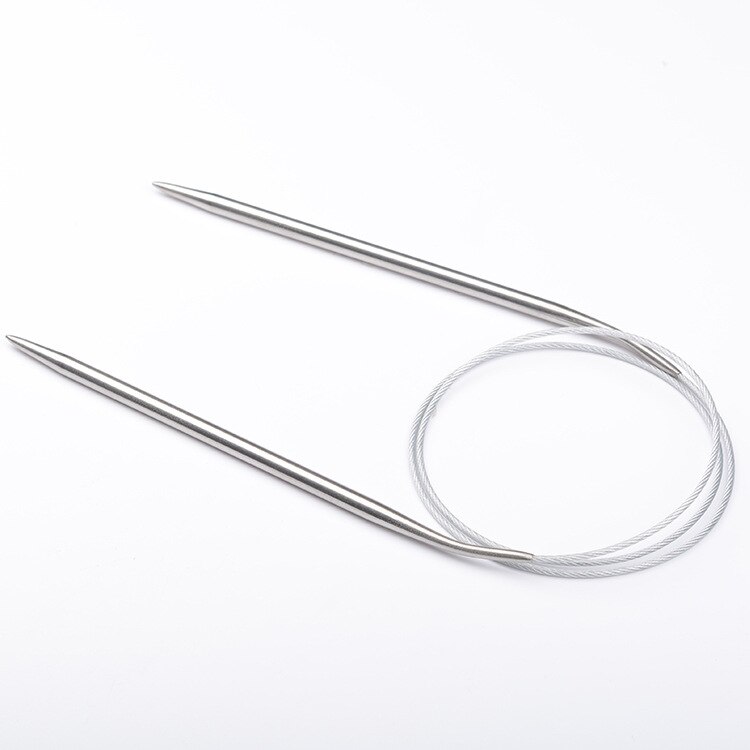 60cm Stainless Steel Circular Knitting Needles Weaving Sweater Scarf Yarn Extended Crochet Ring Needles Sewing Needlework Tools
