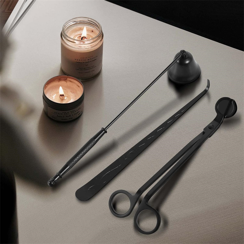 1/3 Uds. Tijeras recortadoras de mechas para velas, ganchos para extintor, juego de accesorios para velas, herramienta para velas para el cuidado del hogar, portátil de acero inoxidable