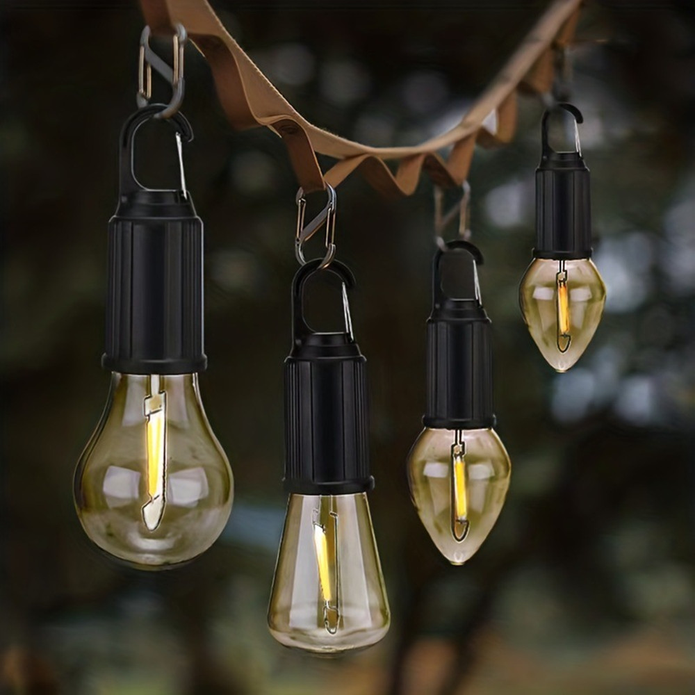 Tragbare hängende Vintage Vintage Laterne im Freien warmes Zelt Licht LED Laterne Glühbirne mit Haken LED Zelt Licht Typ-C USB wiederauf ladbare Lampe