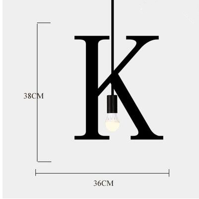 Plafonnier suspendu en fer avec alphabet anglais, éclairage d'intérieur, luminaire décoratif de plafond, idéal pour une réception, un restaurant, un salon, un café, un bar, un bar ou un bureau
