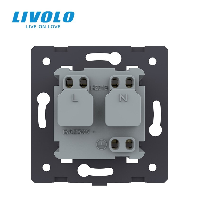 , Livolo Black Plastic Materialen, Eu Standaard, Functietoets Voor Muur Socket,VL-C7-C1EU-12