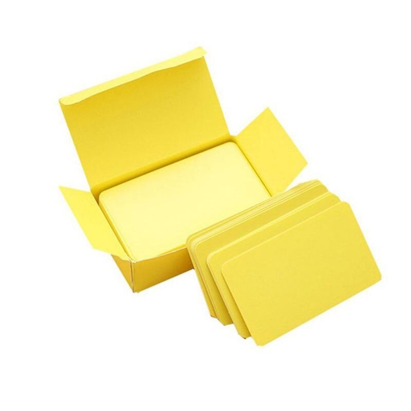 100 Pieces Yellow Cards White Blank Card Christmas Valentine's Day DIY Paper Box