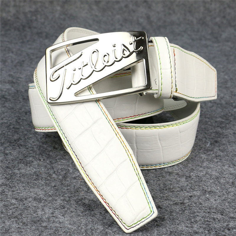 1pc golf komplet sæt bælte golf tilbehør jl bælte læder tit golf bælter farverige unisex: 8 bredde 4cm hvide