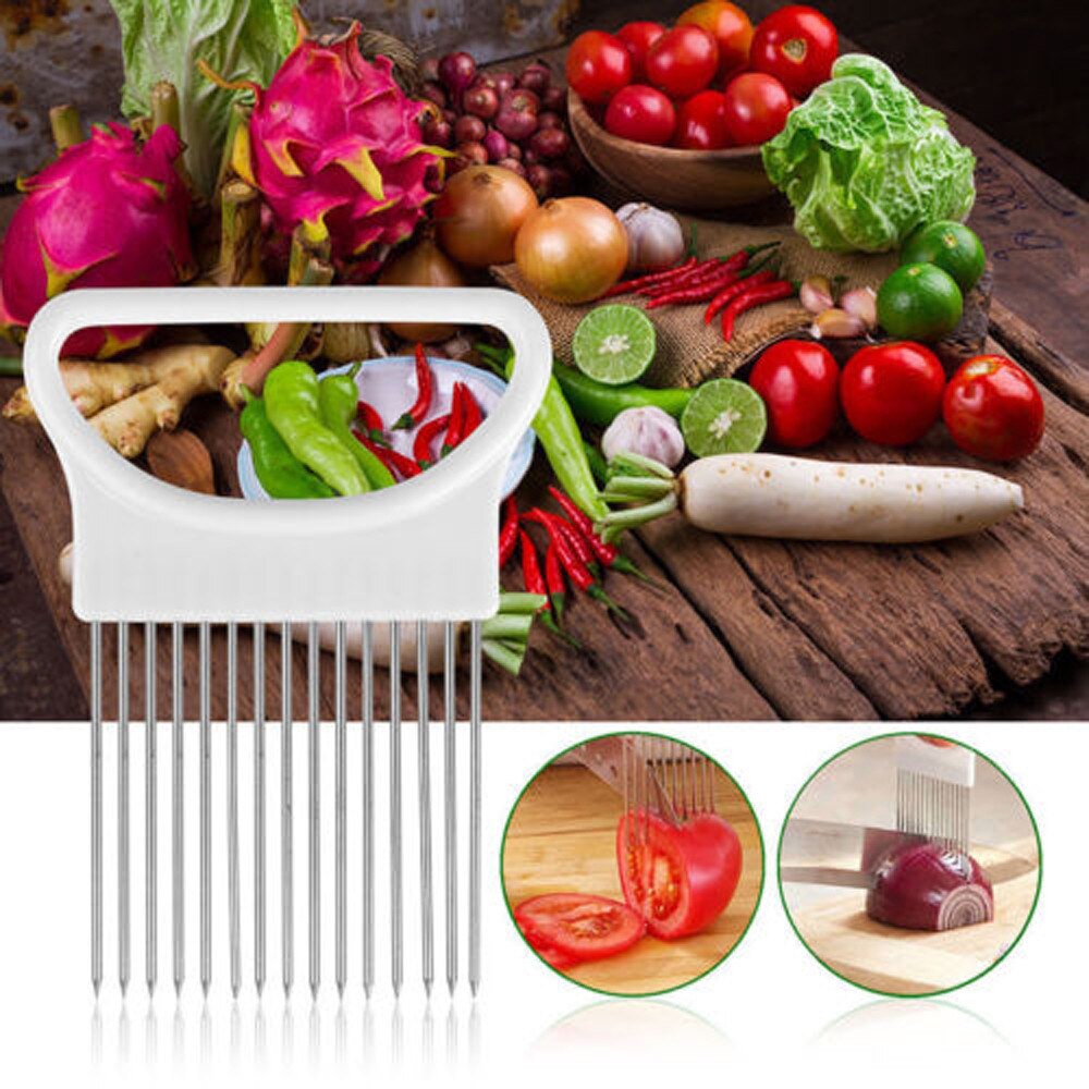 Kitchen Accessories Kitchen Tool Onion Vegetables Slicer Cutting Kitchen Fruit & Vegetable Tools Aid Holder Guide Slicing Cutter