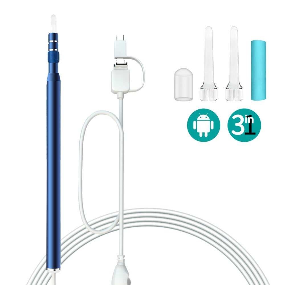 Ear Cleaning Endoscope 3 in 1 USB Visual Ear Cleaning Tool Mini Camera for Android 5.5mm Ear Health Care Tool Ear Pick Otoscope