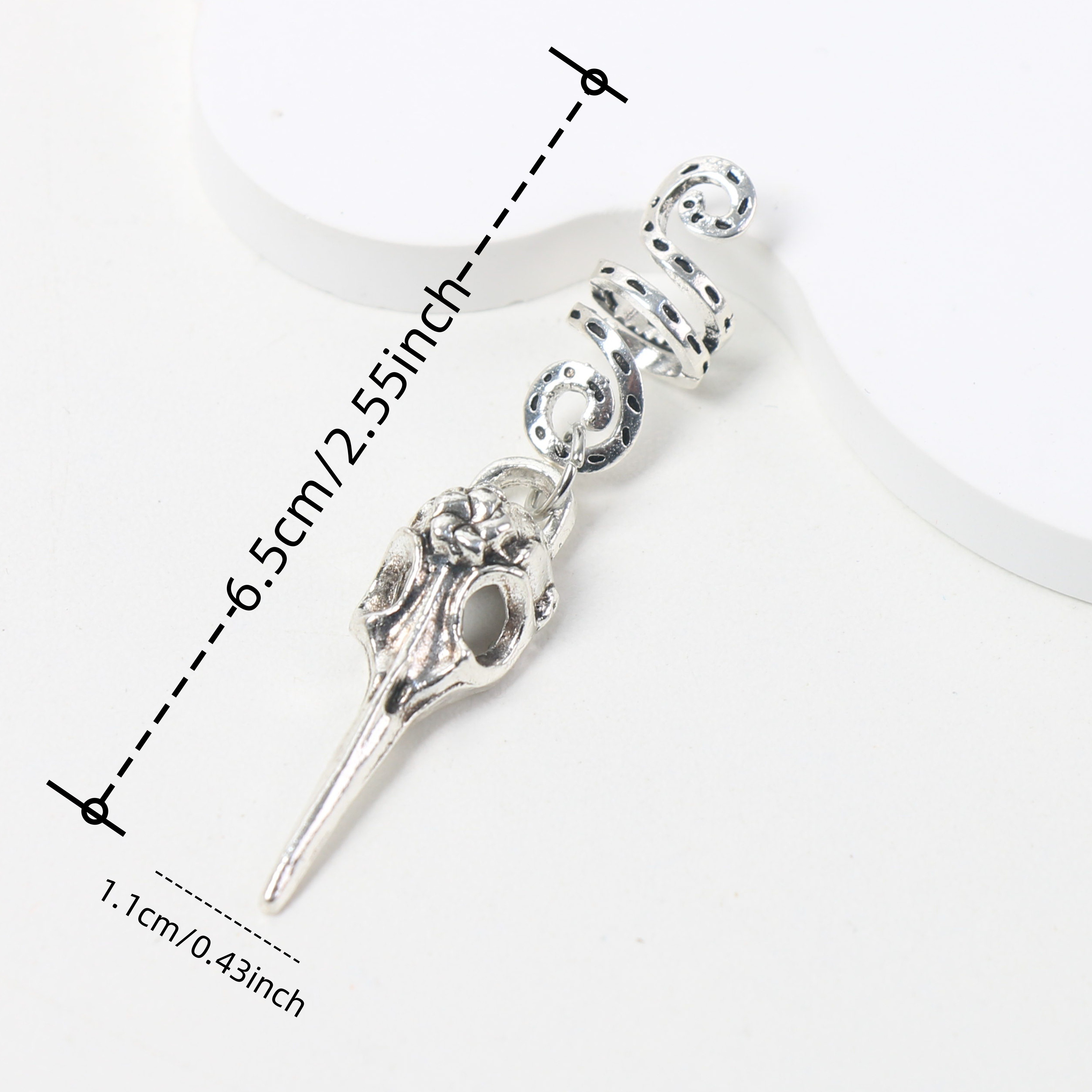 Colgante con forma de cabeza de calavera de pájaro para mujer, cuentas para el pelo trenzadas, anillos para el pelo, accesorios para el cabello estilo Hippie: Default Title