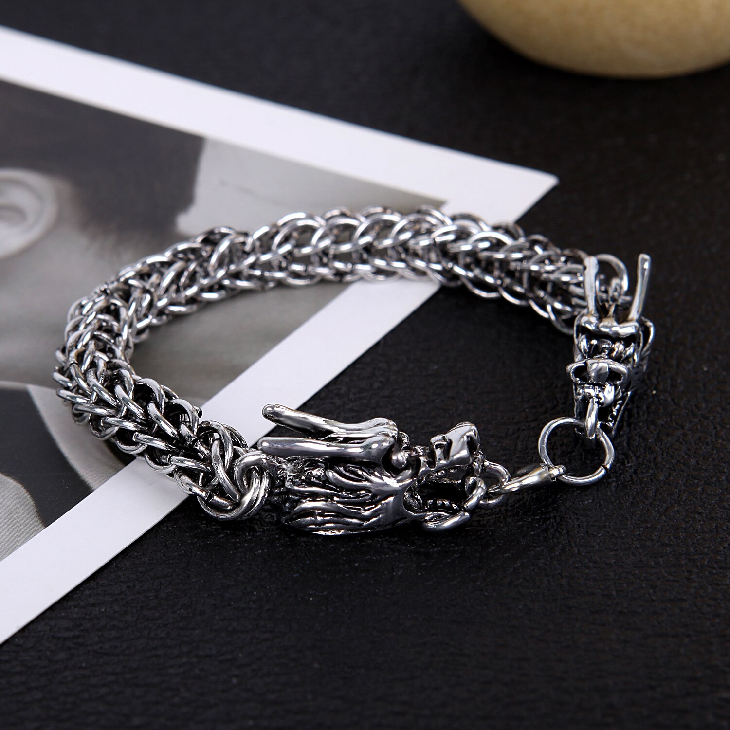 Jahrgang Edelstahl Drachen Armbänder Für Männer Schlange Kette Männlichen Armbinde Armreifen Kühlen Punk Hüfte hüpfen Schmuck