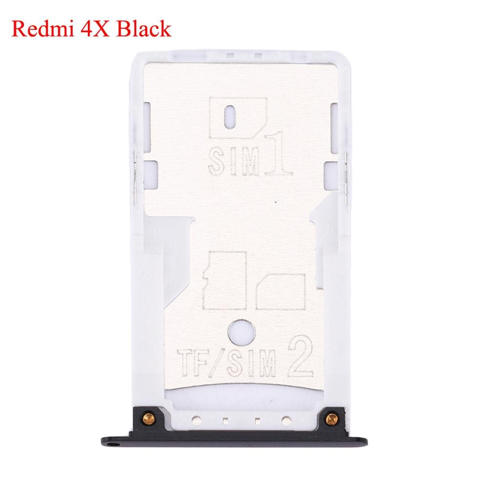 SIM Card Tray Socket Slot Holder Adapters Replacement Spare Parts for Xiaomi Redmi 4A / 4X SIM &amp; SIM / TF Card Tray Adapters: For Redmi 4X Black