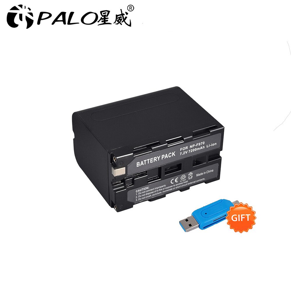 PALO NP-F970 NP-F960 Camera Battery - 7200mAh 7.2V Standard Battery - Dual USB Charger Included: 1 pcs battery