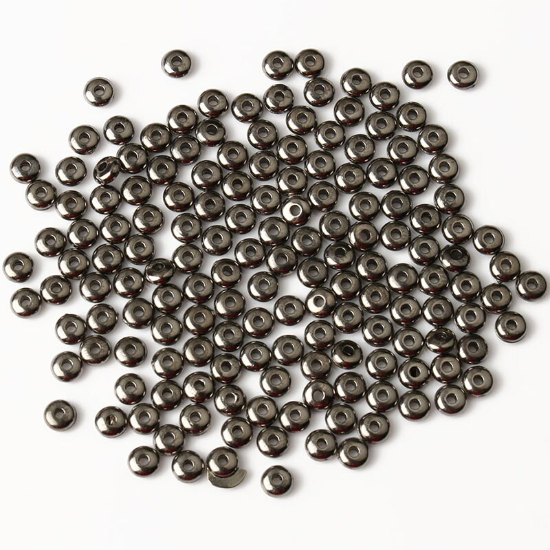 4/6mm CCB breloque entretoise perles roue perle plate ronde perles en vrac pour la fabrication de bijoux Bracelet à bricoler soi-même résultats fournitures perle acrylique: black / 4x2mm 400pcs