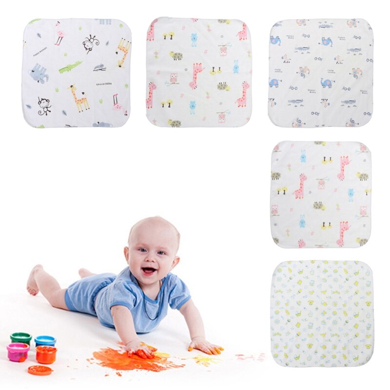 Noenname-null babyhandduk 25 x 25cm tunn blandning bomull mjuk torka mattvätt ansikte fyrkantig barn
