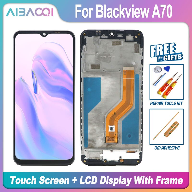 Touch Screen+LCD Display+Frame Replacement For Blackview A20 A20 Pro A60 A60 Pro A70 A80 A80 Pro A80 Plus Phone: For A70 Black
