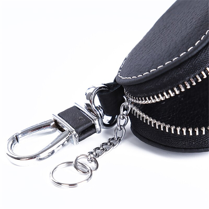 Cuir voiture clé portefeuilles hommes porte-clés femme de ménage clés organisateur fermeture éclair porte-clés sac unisexe pochette sac à main femmes porte-clés couvre