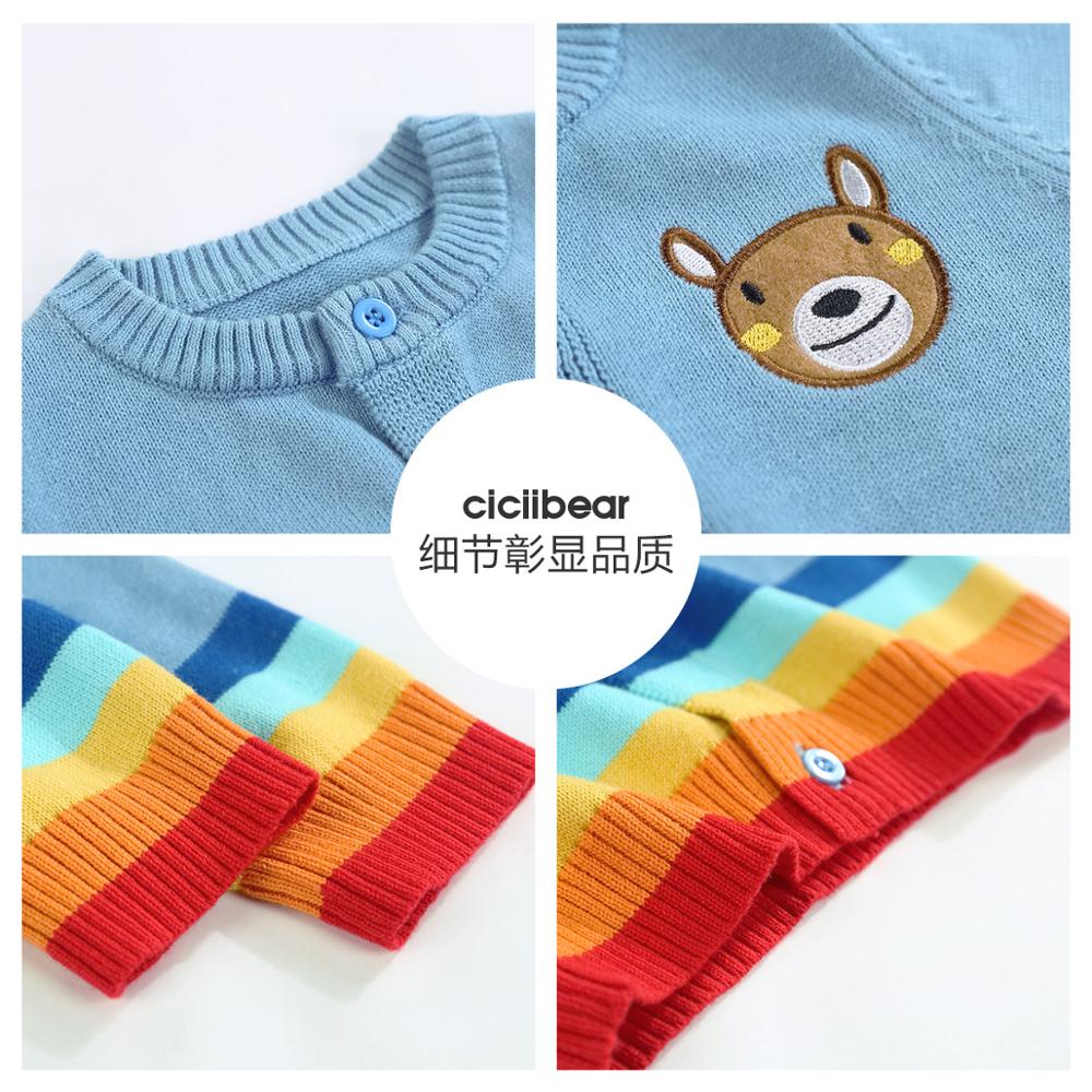 Ciciibear forår efterår bomuldstrøje top baby børnetøj drenge piger strik cardigan sweater børn forårstøj