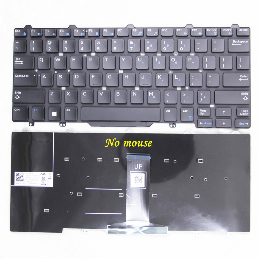 US English Backlit Original Laptop keyboard for Dell Latitude E5450 E5480 E5470 E7470 7480 7490 3340 3350 0D19TR 094F68: No Backlit No Mouse