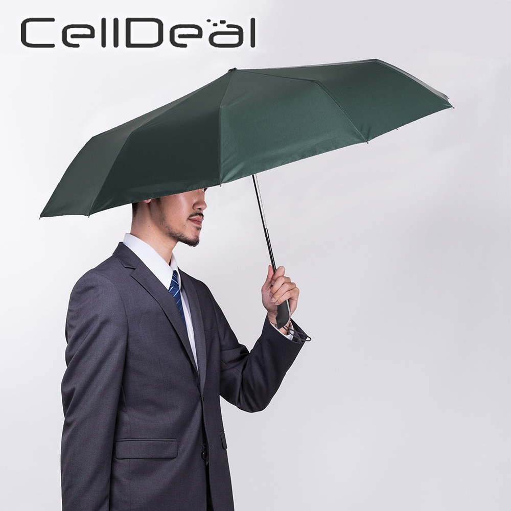 10 Bones Wind Resistant Automatic Umbrella Women Men Black Coating Rain Parasol Compact Large Foldable Umbrella Travel Business