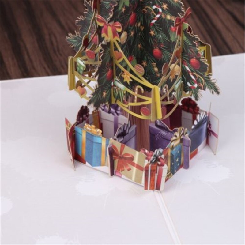 3D Santa Tree Cards Marry Christmas Greeting Cards Party Invitations Year Greeting Card Anniversary Postcard