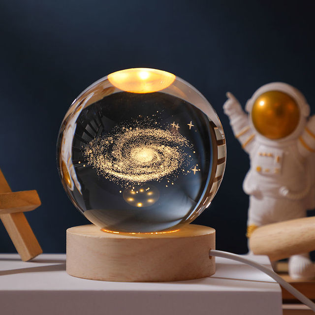 Boule de cristal 6/8 cm, sculpture intérieure transparente du système solaire, Globe de la planète, décoration de la maison, accessoires de photographie,: 8cm / Galaxy
