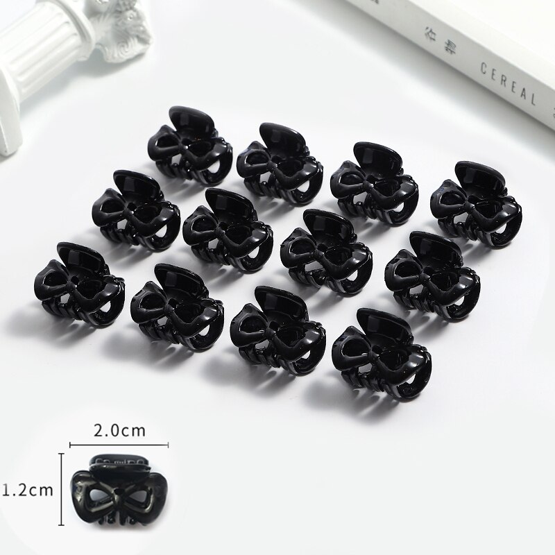 Mini pasadores coreanos de plástico para niña y mujer, pinzas para el pelo, pinzas de cangrejo para el pelo, herramienta de maquillaje, accesorios para el cabello, 12 Uds.: 02