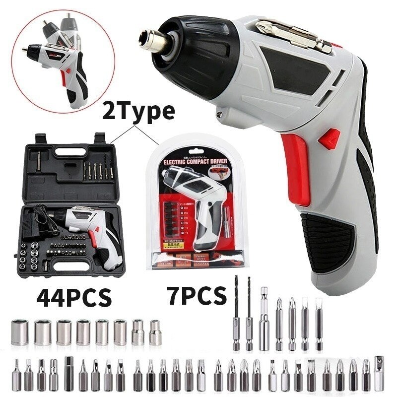 7/44 stuks mini handzame verstelbare elektrische schroevendraaier mini draadloze dremel multifunctionele doe-het-zelf elektrische gereedschappen