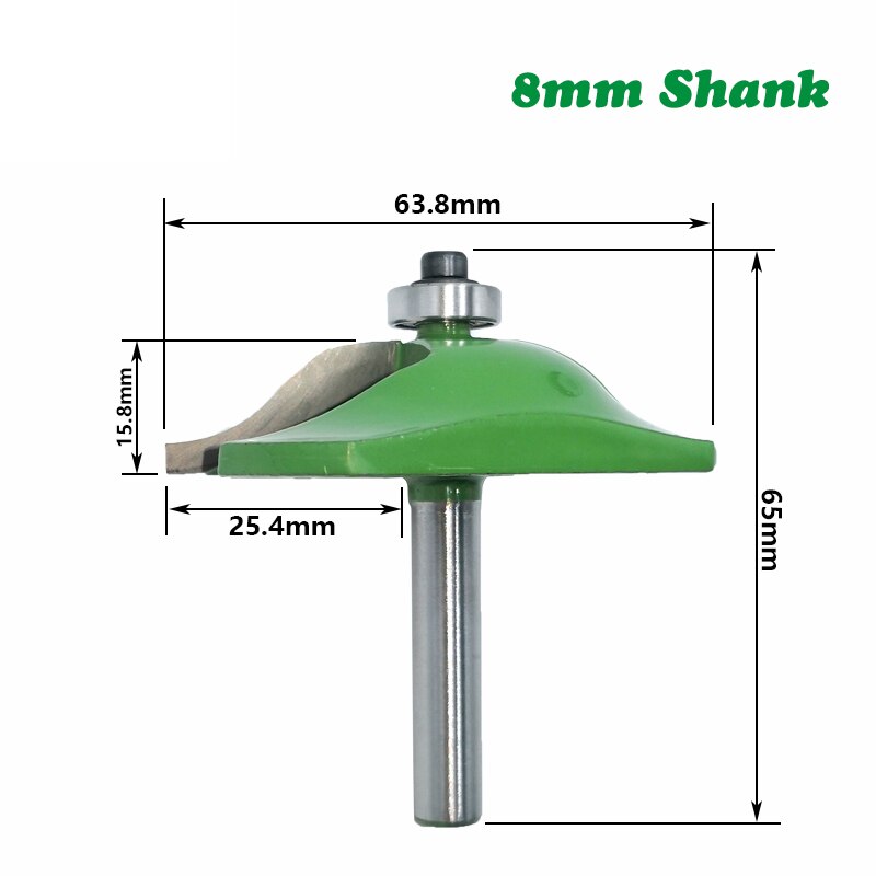 8Mm Schacht 3Pcs Deur Panel Kast Tenon Router Bit Kast Rail & Stile Set Panel Raiser Ogief Frezen cutter Voor Hout MC02033