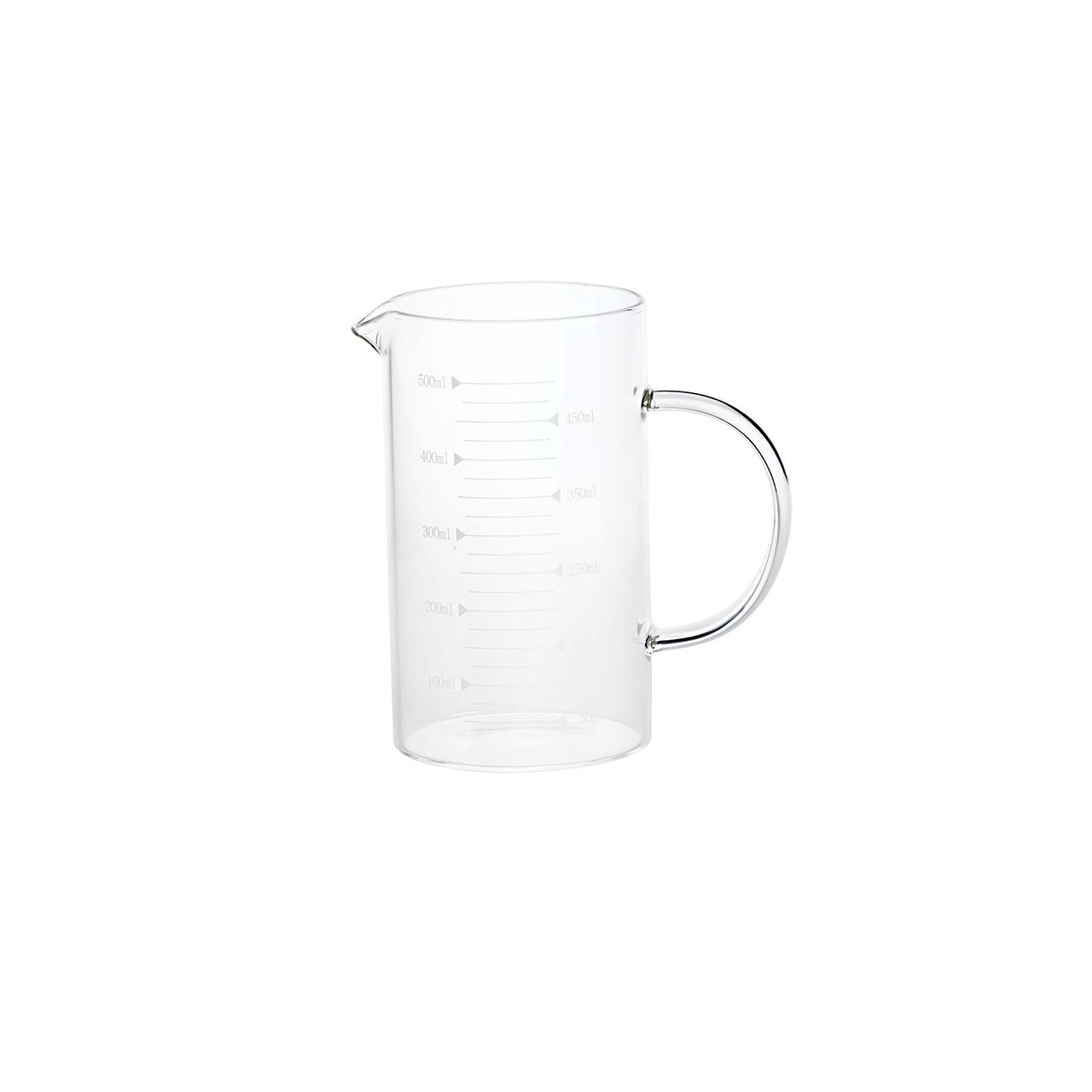 Taza medidora con balanza para horno microondas, vaso de agua de vidrio resistente a altas temperaturas con mango, taza de leche para niños: 500ML