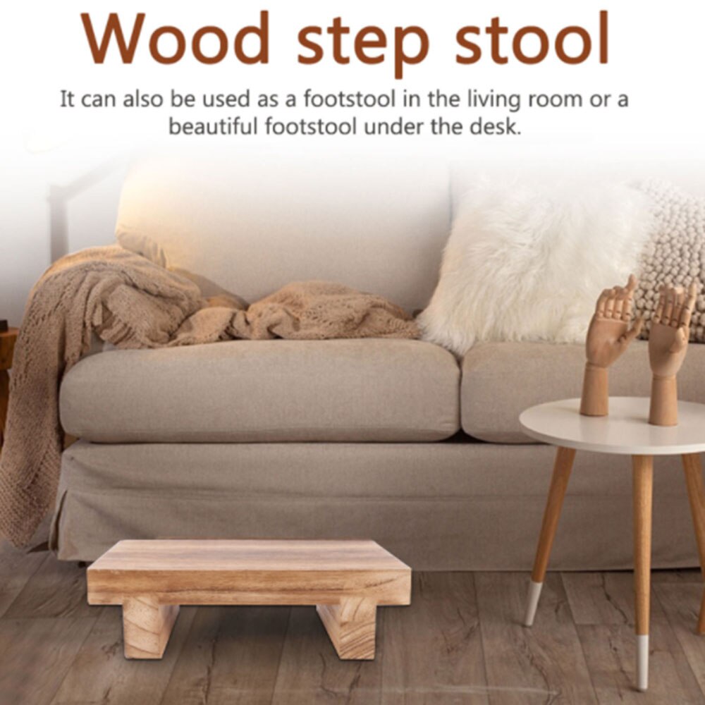 Portable One Step Stool Wooden Bedside Step Stool Indoor &amp; Outdoor Mobility Step Stool